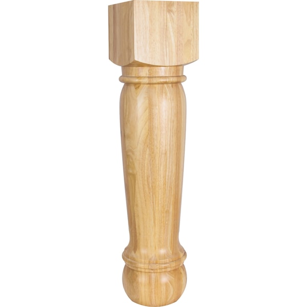 Hardware Resources 8" Wx8"Dx35-1/2"H Rubberwood Turned Post P26-3RW - main